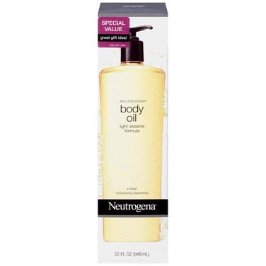 Neutrogena Lightweight Body Oil for Dry Skin Sheer Moisturizer in Light Sesame Formula 32 fl oz