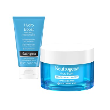 Neutrogena Hydro Boost Water Gel FragranceFree Facial Moisturizer 17 fl oz Hydro Boost Hydrating Facial Cleansing Gel with Hyaluronic Acid 2 oz Travel Size