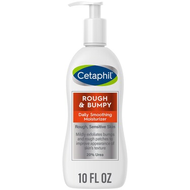 CetaphilDaily Smoothing Moisturizer for Rough and Bumpy Skin  10 fl oz  For Sensitive Skin  Urea Cream Hydrates and Exfoliates to Smooth Skin  Fragrance Free  Dermatologist Recommended