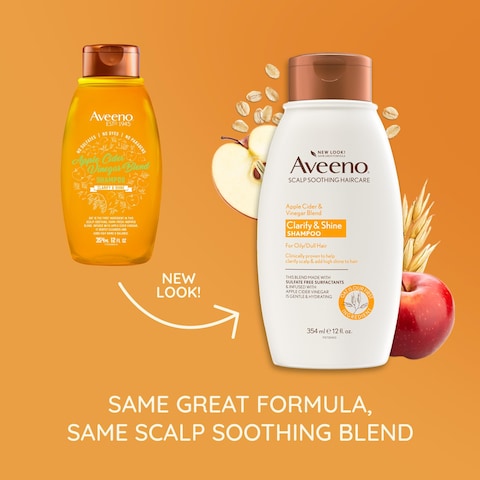 Aveeno Apple Cider Vinegar Clarifying Shampoo Shine Enhancing 12 fl oz