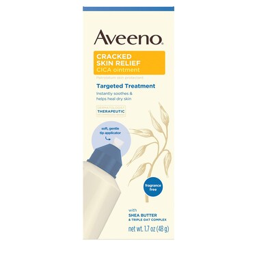 AveenoCracked Skin Relief CICA Ointment with Shea Butter and Triple Oat Complex Petrolatum Skin Protectant for Dry and Sensitive Skin FragranceFree and SteroidFree 17 oz