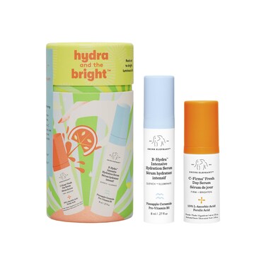 Drunk ElephantHydra and The Bright  Includes CFirma Fresh Day Serum 03 fl oz  BHydra Intensive Hydration Serum 027 fl oz  Free of Essential Oils Silicones  Fragrances