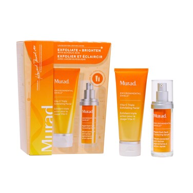 MuradExfoliate  Brighten w Glycolic Acid  2Piece Gift Set 171 Value  Microdermabrasionlike facial for smoother skin and dark spots  VitaC Cleanser 27Fl Oz Rapid Dark Spot Serum 10Fl Oz