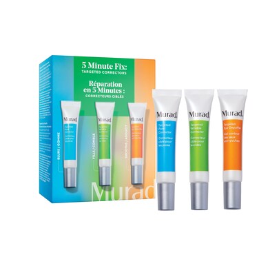 Murad5 Min Fix Targeted Correctors Travel Trio Kit  AntiAging Skincare Kit Reduces the Look of Fine Lines and Wrinkles  Brightens and Depuffs Under Eyes  Erases the Look of Pores  3Piece Set
