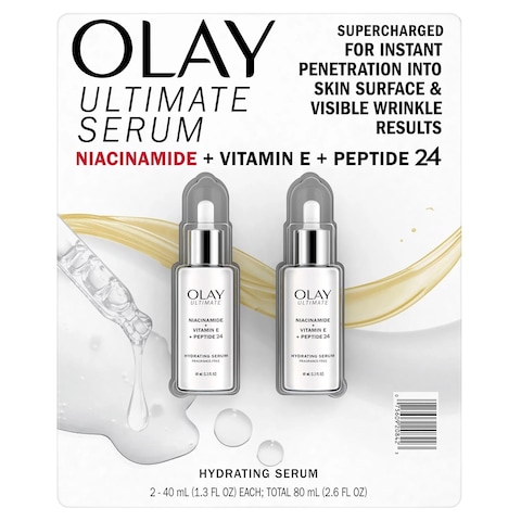 OlayUltimate Niacinamide  Vitamin E  Peptide 24 Hydrating Serum 13oz 2 Ct