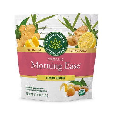 Traditional Medicinals Lozenges Organic Morning Ease Lemon Ginger Relieves Nausea  Morning Sickness Associated w Normal Pregnancy 30 Individually Wrapped Lozenges