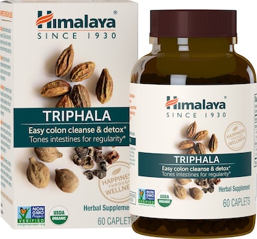 HimalayaOrganic Triphala 2 Month Supply for Colon Cleanse Detox  Occasional Constipation USDA Certified Organic NonGMO GlutenFree Extract  Powder Herbal Supplement 688 mg 60 Caplets