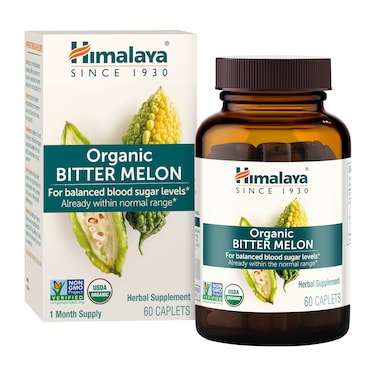 Himalaya Organic Bitter Melon for Glucose Metabolism 660 mg 60 Caplets 1 Month Supply