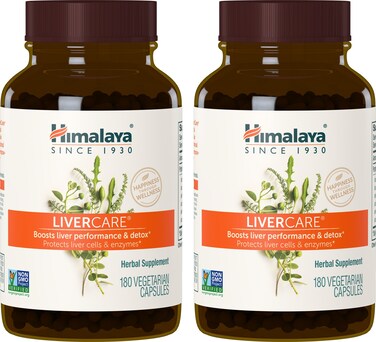 HimalayaLiverCare Herbal Supplement Liver Cleanse Formula Liver Support Bile Production Eliminates Waste Vegan NonGMO Herbal Blend Formula 375 mg 180 Capsules 2 Pack 180 Day Supply