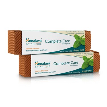 HimalayaBotanique Complete Care Toothpaste Herbal Mint Flavor Fights Plaque Freshens Breath Fluoride Free No Artificial Flavors SLS Free Cruelty Free Foaming 529 Oz 2 Pack