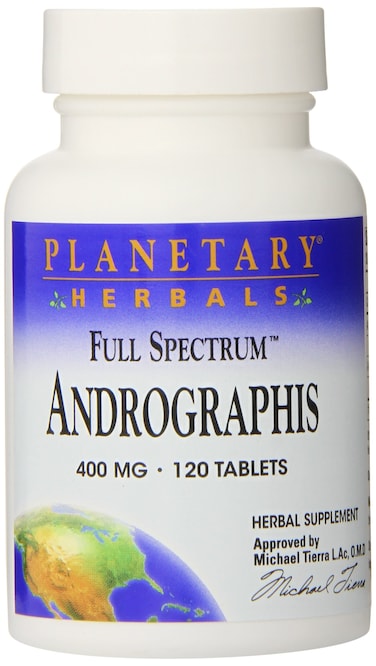 Planetary HerbalsFull Spectrum Andrographis 400mg  Ayurvedic Herb  120 Tablets Pack of 2