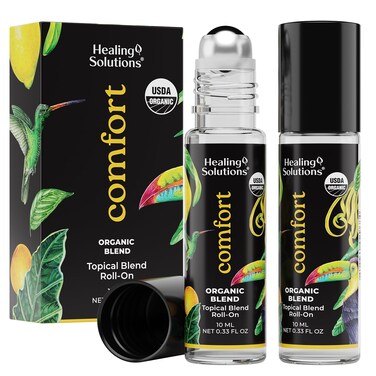 Healing Solutions  2 Pack Comfort Essential Oil Roll On Perfume Stress Relief Essential Oil Roller Oils Meditation Accessories Self Care Organic USDA Certified Gifts for Women