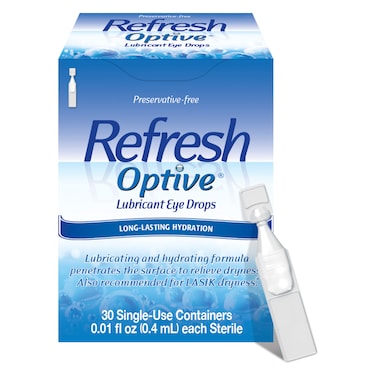 Refresh Optive Lubricant Eye Drops NonPreserved Tears 30 SingleUse Containers 001 fl oz 04 mL