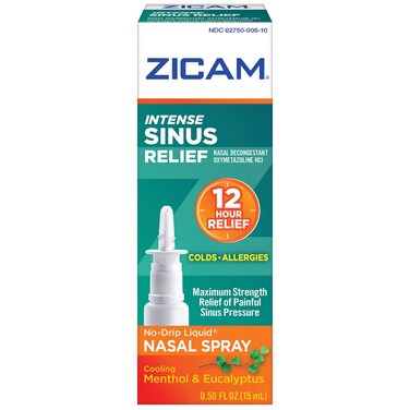 Zicam Intense Sinus Relief Nodrip Liquid Nasal Spray with Cooling Menthol  Eucalyptus 05 Ounce Pack of 2