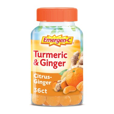 EmergenC CitrusGinger Gummies Turmeric and Ginger Immune Support Natural Flavors With High Potency Vitamin C 36 Count