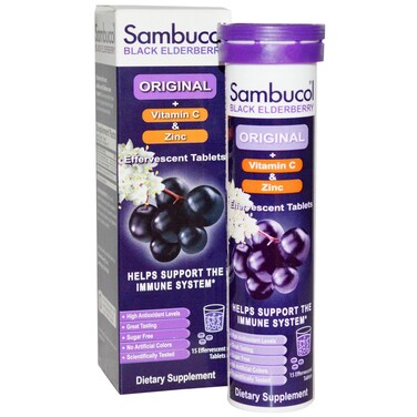 Sambucol Immune Plus Vitamin C and Zinc Effervescent Tablets 15 Count