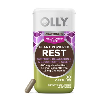 OLLYSleep Aid Adaptogen Valerian Root Chamomile MelatoninFree Sleep Support Supplement Vegetarian 30ct Capsules