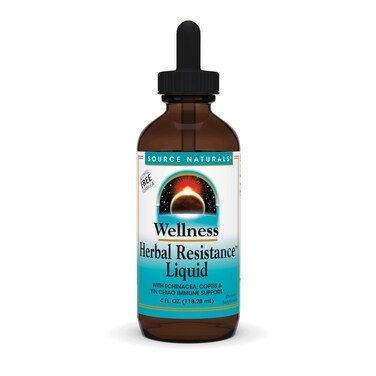 Source Naturals Wellness Herbal Resistance Liquid Formula with Echinacea Coptis  Yin Chiao Immune Support  4 Fluid oz