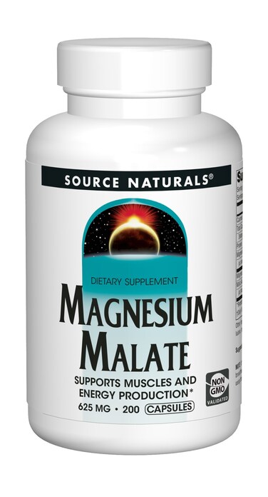 Source Naturals Magnesium Malate 625mg Supplement Essential BioAvailable Magnesium Malic Acid Supplement  200 Capsules Packing may vary