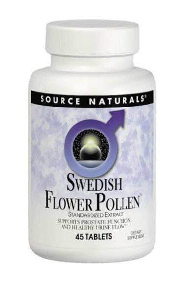 Source Naturals Swedish Flower Pollen Extract Supplement Supports Prostate Function and Healthy Urine Flow  45 Tablets