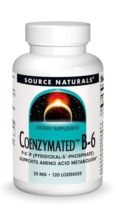 Source NaturalsCoenzymated B6 P5 Pyridoxal5 Phosphate FastActing Quick Dissolve Vitamin Supports Amino Acid Metabolism 25 mg  120 Lozenges