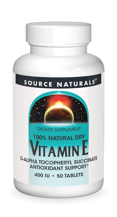 Source Naturals Vitamin E 400 iu FatSoluble Antioxidant  50 Tablets