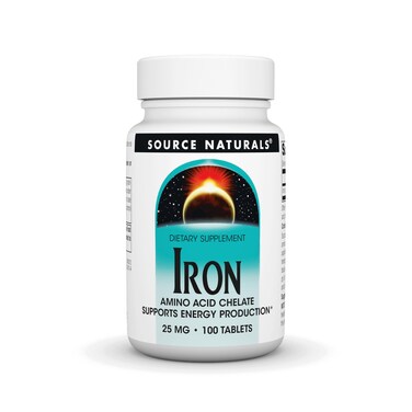 Source Naturals Iron Amino Acid Chelate  Dietary Supplement That Supports Energy Production  100 Tablets