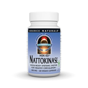 Source NaturalsNSKSD Nattokinase Vegetarian Friendly Whole Body Systemic Enzyme for Healthy Circulation 200 mg  60 Vegetarian Capsules