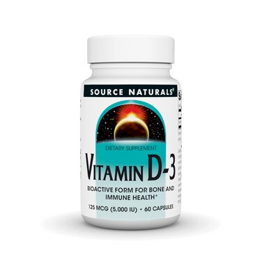 Source NaturalsVitamin D3 Bioactive Form for Bone  Immune Health 5000 iu  60 Capsules