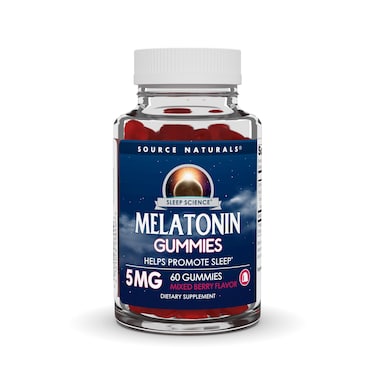 Source NaturalsSleep Science Melatonin Mixed Berry Flavored Gummies Helps Promote Sleep 5 mg  60 Gummies