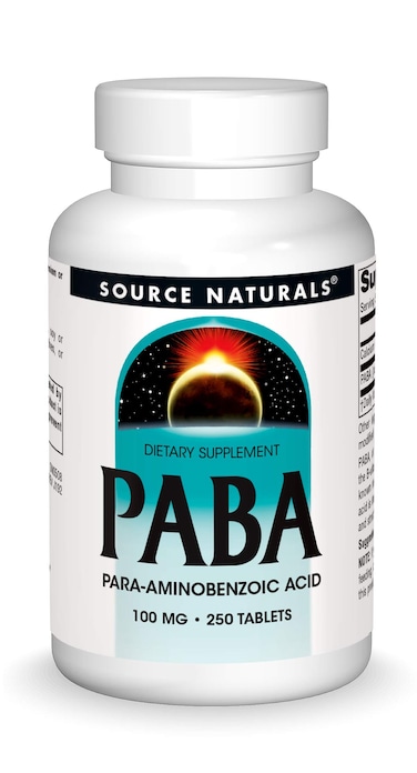 Source NaturalsPABA ParaAmino Benzoic Acid 100 mg Dietary Supplement  250 Tablets