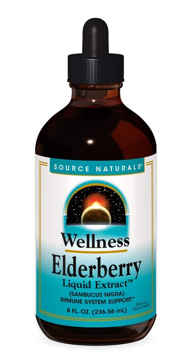 Source Naturals Wellness Elderberry Liquid Extract for Immune System Support  Sambucus nigra  8 Fluid oz