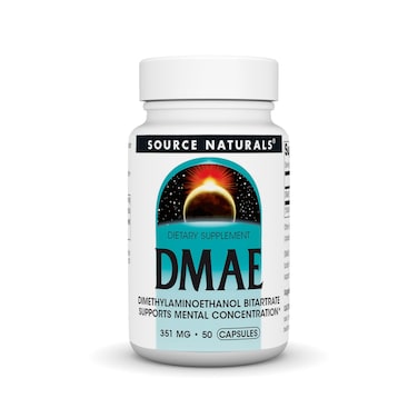 Source Naturals DMAE Dimethylaminoethanol Bitartrate  Supports Mental Concentration  50 Capsules
