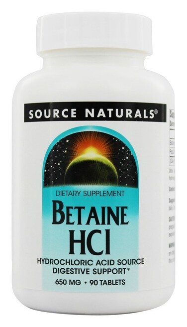 Source Naturals  Betaine Hcl 90 tablets