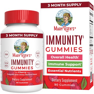 Mary Ruths 51 Immunity Gummies with Elderberry for Kids  Adults  Cherry  Pectin Based  Vegan  90 Count