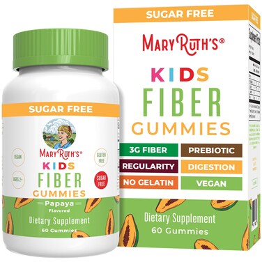 MaryRuth Organics Nutritional Supplement 2 Month Supply Sugar Free Prebiotic for Kids Ages 2 Gut Health and Digestion Support 3g Soluble Fiber Per Gummy 60 Count