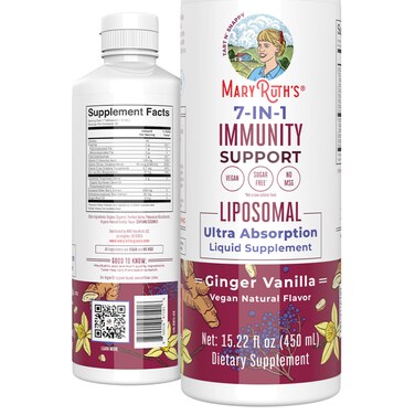 7 in 1 Immunity Liposomal by MaryRuths  Elderberry Liquid with Vitamin C  Liquid Vitamins  Immune Support Supplement  Elderberry with Zinc and Vitamin C  Vegan Gluten Free  30 Servings