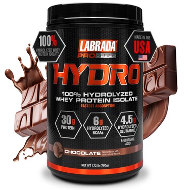 LabradaHydro 100 Pure Hydrolyzed Whey Protein Isolate Powder Lactose Free Fastest Digesting Instant MixingDelicious Taste 20 ServingsChocolate