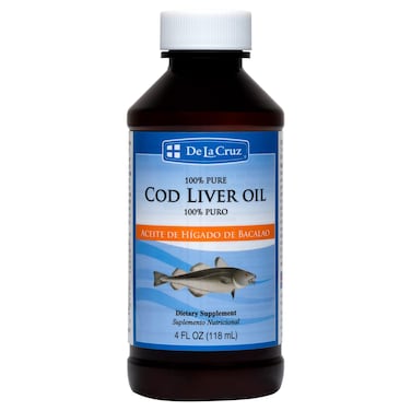 De La CruzCod Liver Oil Liquid  Pure WildCaught Icelandic Fish Oil 4 FL OZ 118 mL
