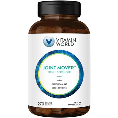 Vitamin World Triple Strength Joint Mover Glucosamine Chondroitin with MSM Joint Support Supplement Collagen  Boswellia Serrata Extract Support Joint Strength Comfort  Flexibility 270 Caplets