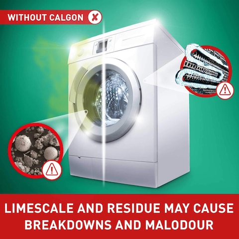 CalgonHygiene Plus Washing Machine Cleaner  Limescale Remover Water Softener Tablets Unscented 65 Tablets Pack of 1