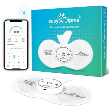 EasyHome Wireless TENS Unit with APP Remote Control Back Pain Relief Muscle Stimulator Massager  Powered by MyPainOff App iOS  Android App  Pain Therapy Management EHE015BLE