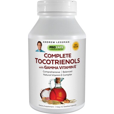 ANDREW LESSMAN Complete Tocotrienols with Gamma Vitamin E 30 Softgels  Eight Forms of Vitamin E Alpha Beta Gamma  Delta Tocopherols and Tocotrienols Powerful Antioxidant No Additives
