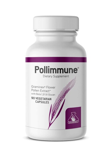Graminex Pollimmune 500mg Beta 1316 Glucan Bakers Yeast and Flower Pollen Extract Antioxidant Formula Natural Immune System Support Supplement  Energy Booster  90 Vegetarian Capsules