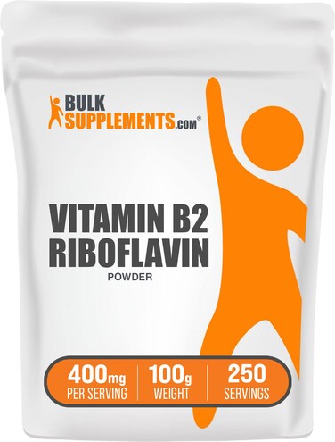 BulkSupplementscom Riboflavin Powder  as Vitamin B2 Vitamin B2 Supplement  Riboflavin 400mg B Vitamins for Wellness Gluten Free 400mg per Serving 100g 35 oz Pack of 1