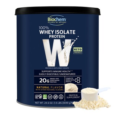 Biochem Whey Protein Powder 20g of Protein to Support Muscles and Intense Workouts Natural 246 oz