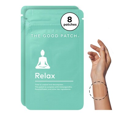 The Good PatchRelax Patches to Unwind and Decompress Natural Patch with Ashwagandha Ginger Root Plant Powered Wearable Wellness Sustained Release 8 Total Patches