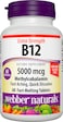 Webber Naturals Vitamin B12 5000 mcg 60 FastMelting Quick Dissolve Tablets Supports Energy Production and Metabolism Gluten Free NonGMO Vegetarian