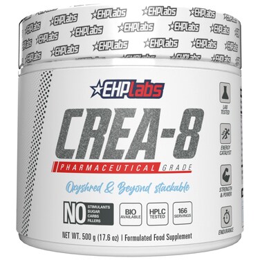 EHP Labs CREA8 Creatine Monohydrate Powder  Creatine Supplement for Muscle Growth Increased Strength Enhanced Energy Output and Improved Performance Unflavored  100 Servings 500g