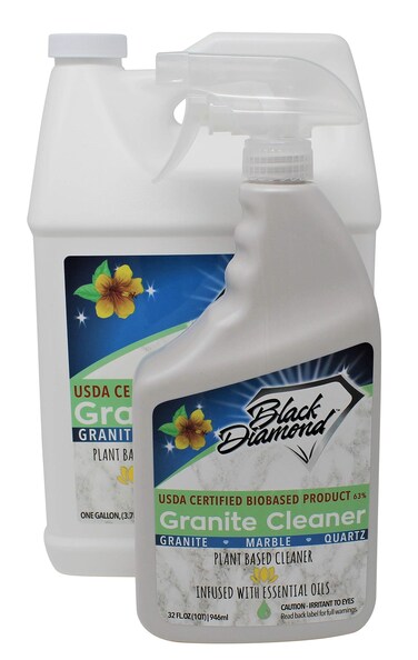 Black Diamond Stoneworks Granite Counter Cleaner USDA Certified BIOBASED Safe for Granite and other stone countertops Safe for food contact formula to keep your countertops looking fresh and clean